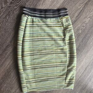 NWOT KADA Striped Green and Black Women's Skirt MEDIUM
